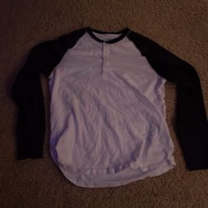 Raglan white and blue long sleeve